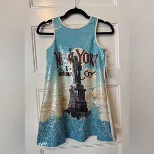NWT Pippa & Julie Girls Sequin New York Dress Size 10 Statue of Liberty